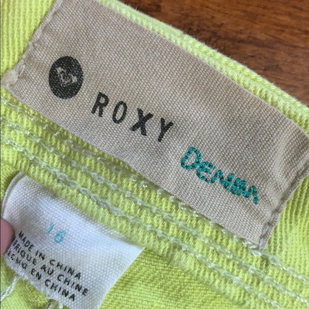 Neon Yellow Roxy Shorts - Picture 6 of 6